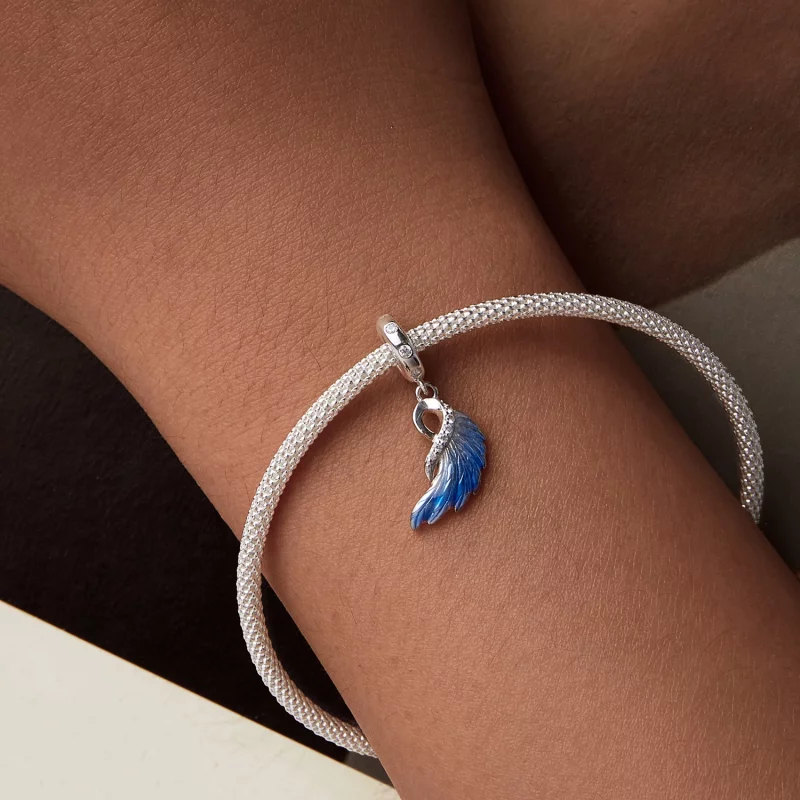 (image pour) PANDORA Style Double Pendent Ailes Bleues - SCC2781 - Afficher 5