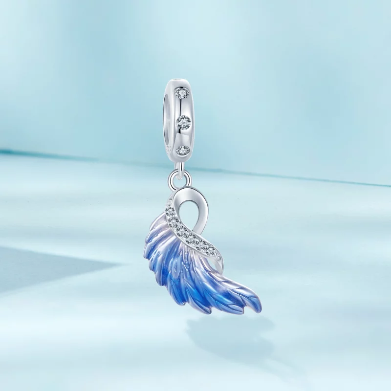 (image pour) PANDORA Style Double Pendent Ailes Bleues - SCC2781 - Afficher 9