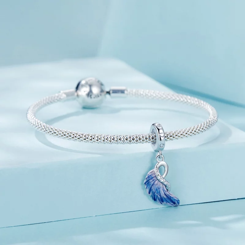 (image pour) PANDORA Style Double Pendent Ailes Bleues - SCC2781 - Afficher 10