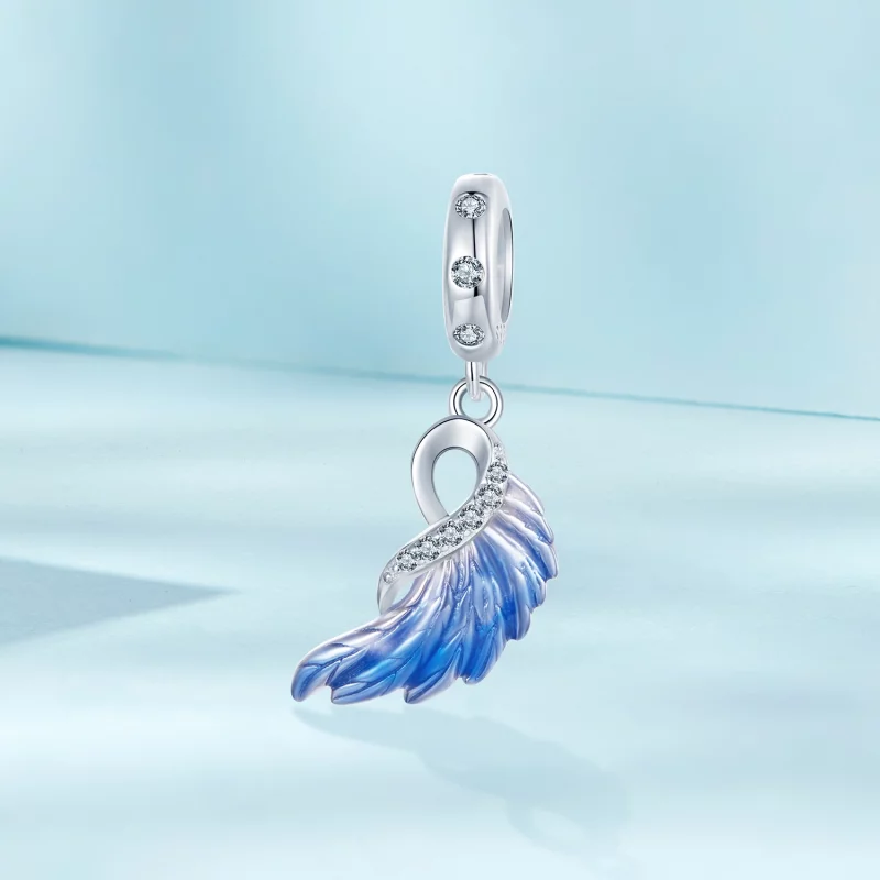 (image pour) PANDORA Style Double Pendent Ailes Bleues - SCC2781 - Afficher 11