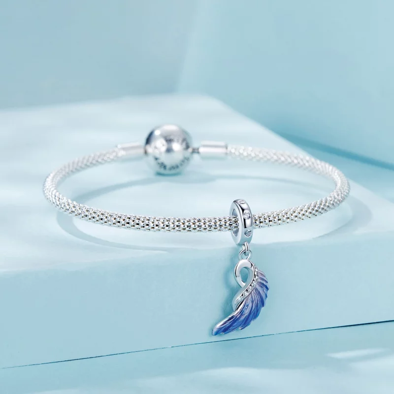 (image pour) PANDORA Style Double Pendent Ailes Bleues - SCC2781 - Afficher 12