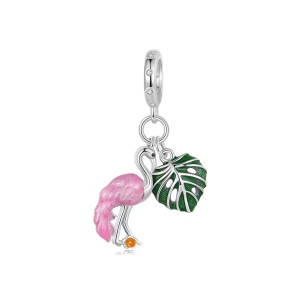 PANDORA Style Flamant Rose Feuille de Tortue Pendentif - SCC2830 (image pour) PANDORA Style Flamant Rose Feuille de Tortue Pendentif - SCC2830