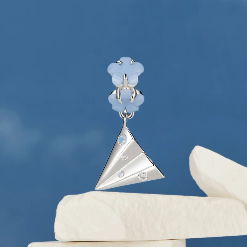 (image pour) Pendent Avion en Papier Style PANDORA - BSC1027 - Afficher 3