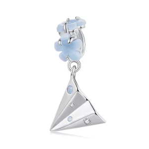 (image pour) Pendent Avion en Papier Style PANDORA - BSC1027