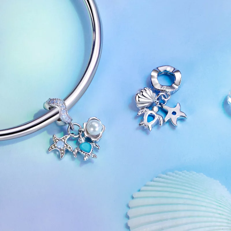 (image pour) Pendent Océan Bleu Style PANDORA - BSC992 - Afficher 4