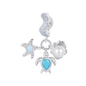 (image pour) Pendent Océan Bleu Style PANDORA - BSC992