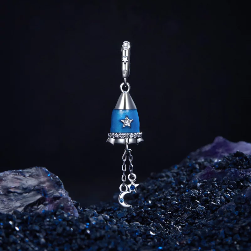 (image pour) Pendent PANDORA Style Étoile Lune Fusée - SCC2788 - Afficher 2