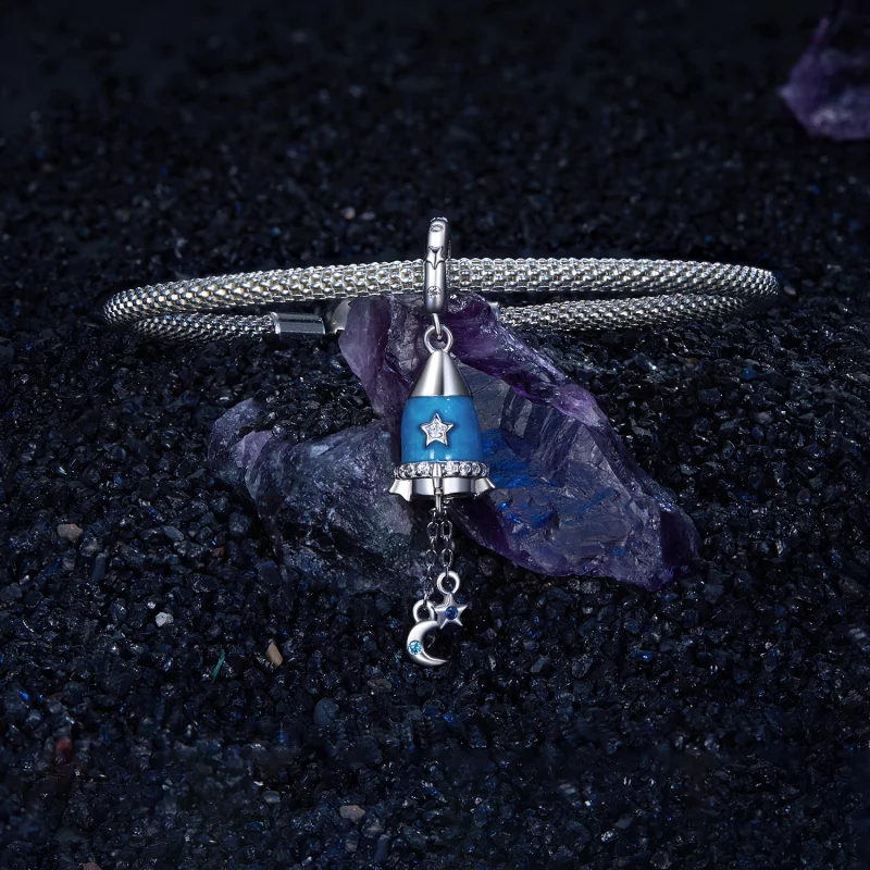 (image pour) Pendent PANDORA Style Étoile Lune Fusée - SCC2788 - Afficher 3
