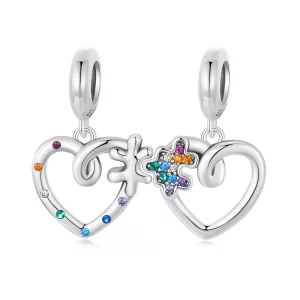 (image pour) Pendent Puzzle Cœur Style PANDORA - SCC2774