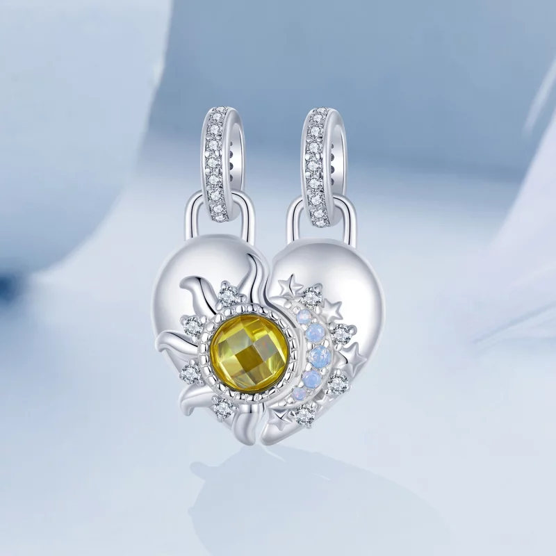 (image pour) Pendentif Amour Soleil et Lune Style PANDORA - BSC1034 - Afficher 2