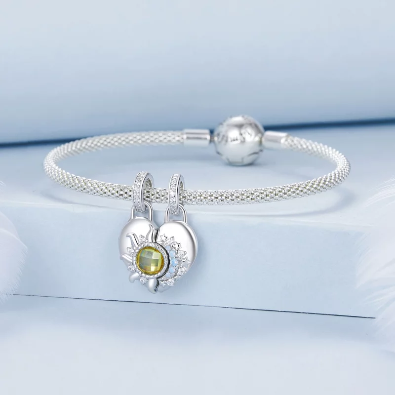 (image pour) Pendentif Amour Soleil et Lune Style PANDORA - BSC1034 - Afficher 9