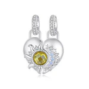 (image pour) Pendentif Amour Soleil et Lune Style PANDORA - BSC1034
