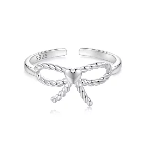 Bague Ouverte avec Nœud Papillon Tressé PANDORA Style - BSR583-E (image pour) Bague Ouverte avec Nœud Papillon Tressé PANDORA Style - BSR583-E