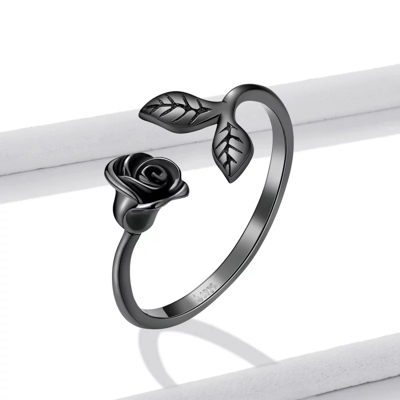 (image pour) Bague ouverte PANDORA Style Black Rose - BSR239 - Afficher 2