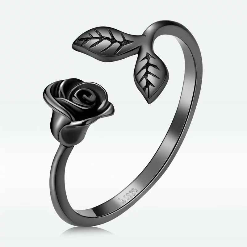 (image pour) Bague ouverte PANDORA Style Black Rose - BSR239 - Afficher 3