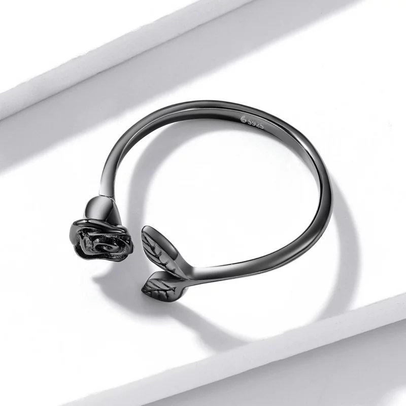 (image pour) Bague ouverte PANDORA Style Black Rose - BSR239 - Afficher 4