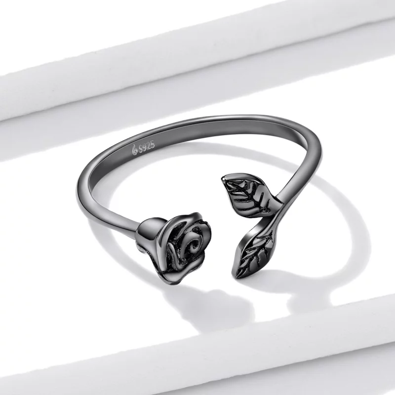 (image pour) Bague ouverte PANDORA Style Black Rose - BSR239 - Afficher 10