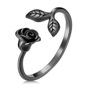 (image pour) Bague ouverte PANDORA Style Black Rose - BSR239