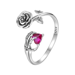 Bague ouverte PANDORA Style Main de squelette rose - BSR606-E (image pour) Bague ouverte PANDORA Style Main de squelette rose - BSR606-E