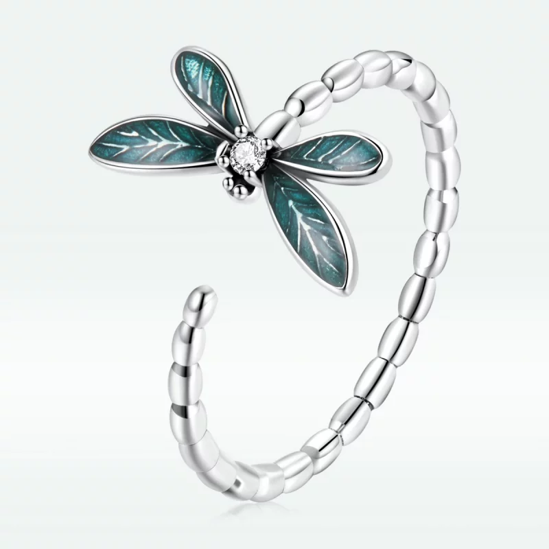(image pour) Bague ouverte style PANDORA Magnifique Libellule - BSR216 - Afficher 3