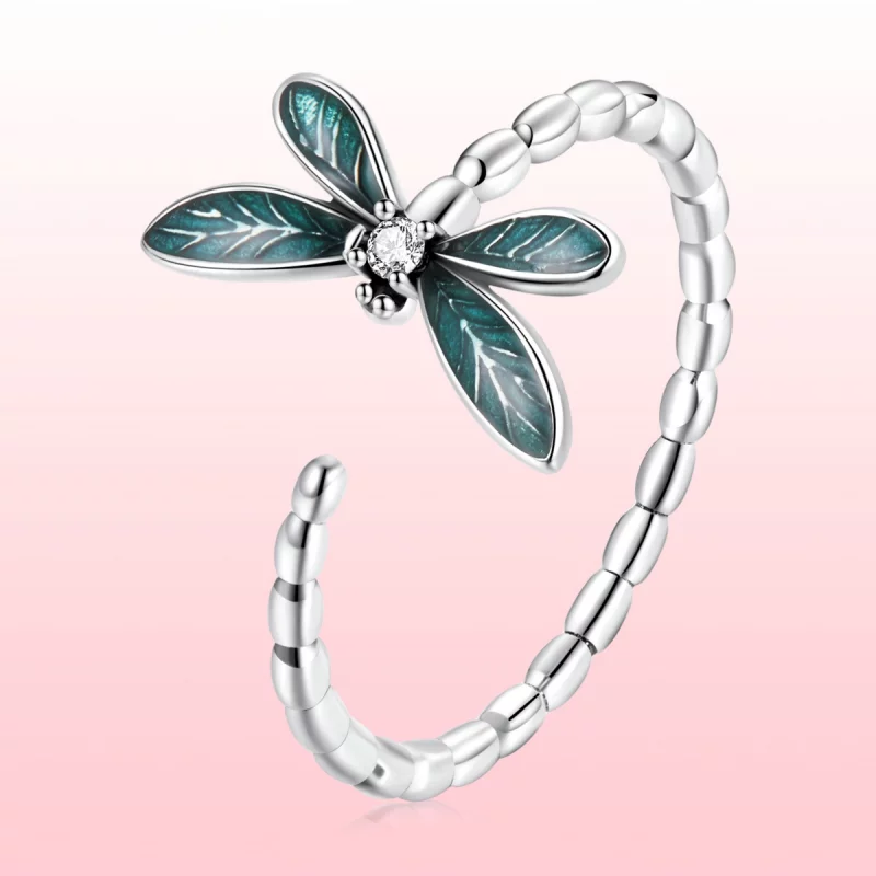 (image pour) Bague ouverte style PANDORA Magnifique Libellule - BSR216 - Afficher 4