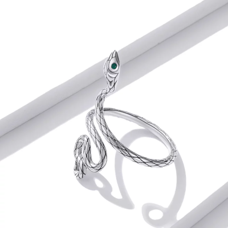 (image pour) Bague Serpent Argent Ouverte Style PANDORA - BSR199 - Afficher 9