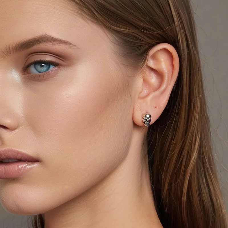 (image pour) Boucles d'oreille crâne style PANDORA - SCE1771 - Afficher 7