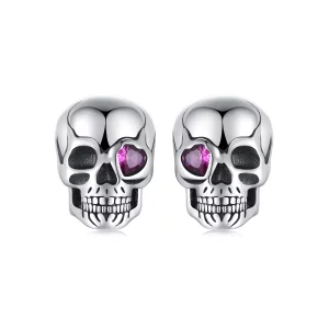 Boucles d'oreille crâne style PANDORA - SCE1771 (image pour) Boucles d'oreille crâne style PANDORA - SCE1771