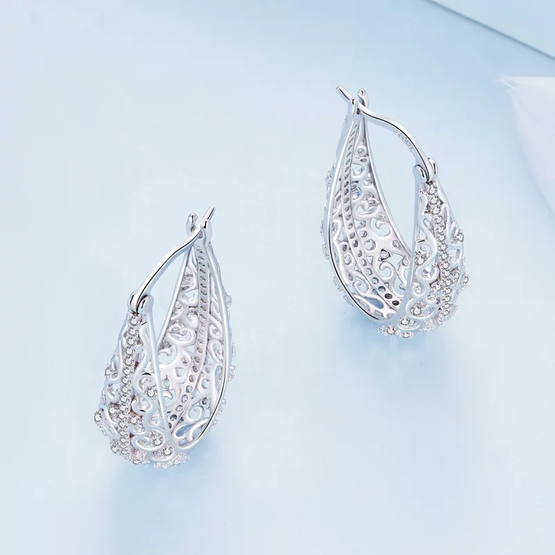(image pour) Boucles d'oreille à motifs style PANDORA - BSE753 - Afficher 3
