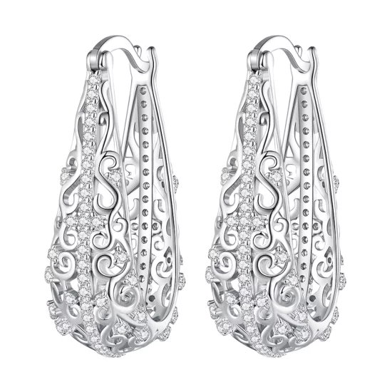 (image pour) Boucles d'oreille à motifs style PANDORA - BSE753