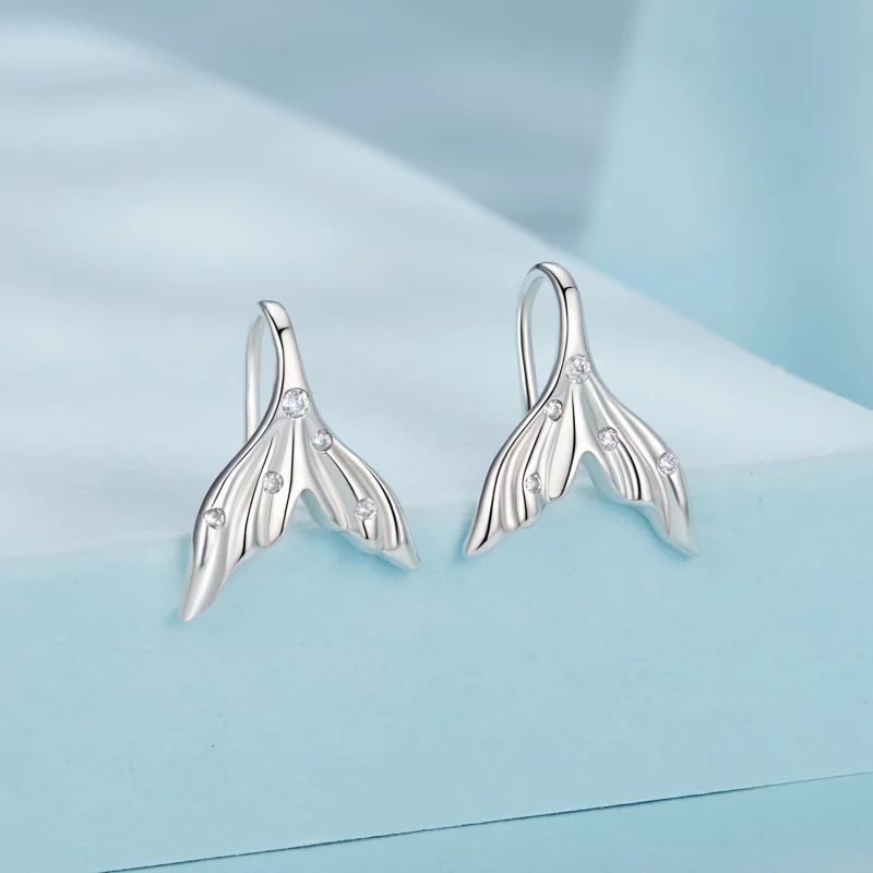 (image pour) Boucles d'oreille Style PANDORA à queue de poisson - SCE1807 - Afficher 2