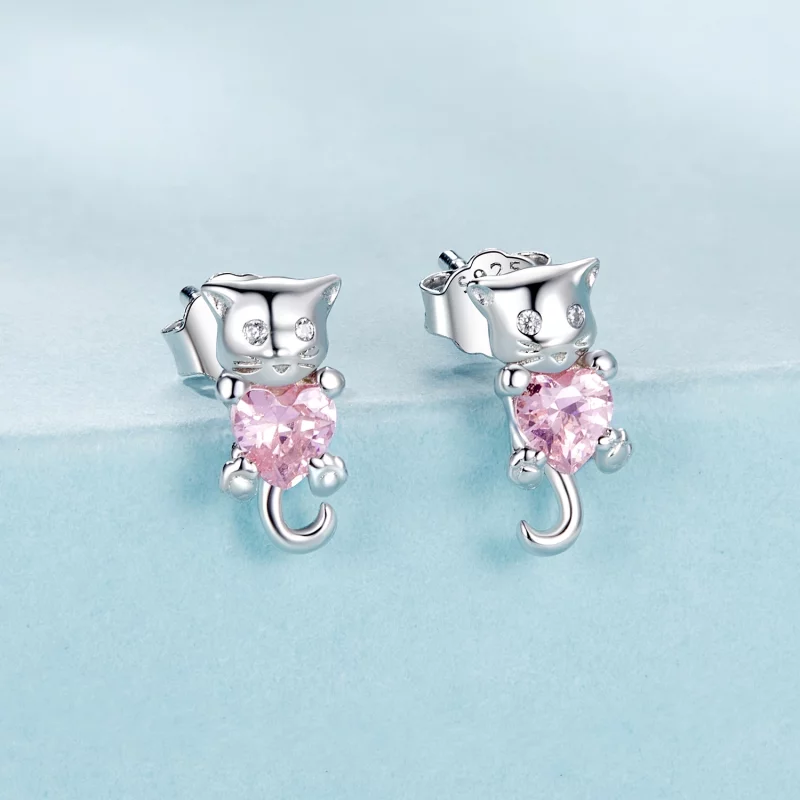 (image pour) Boucles d'oreilles chat avec cœur PANDORA Style - SCE1773 - Afficher 2