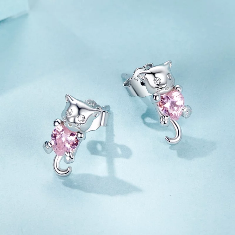 (image pour) Boucles d'oreilles chat avec cœur PANDORA Style - SCE1773 - Afficher 3