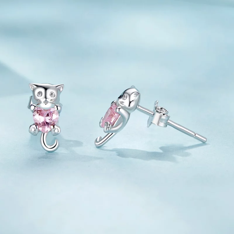 (image pour) Boucles d'oreilles chat avec cœur PANDORA Style - SCE1773 - Afficher 4