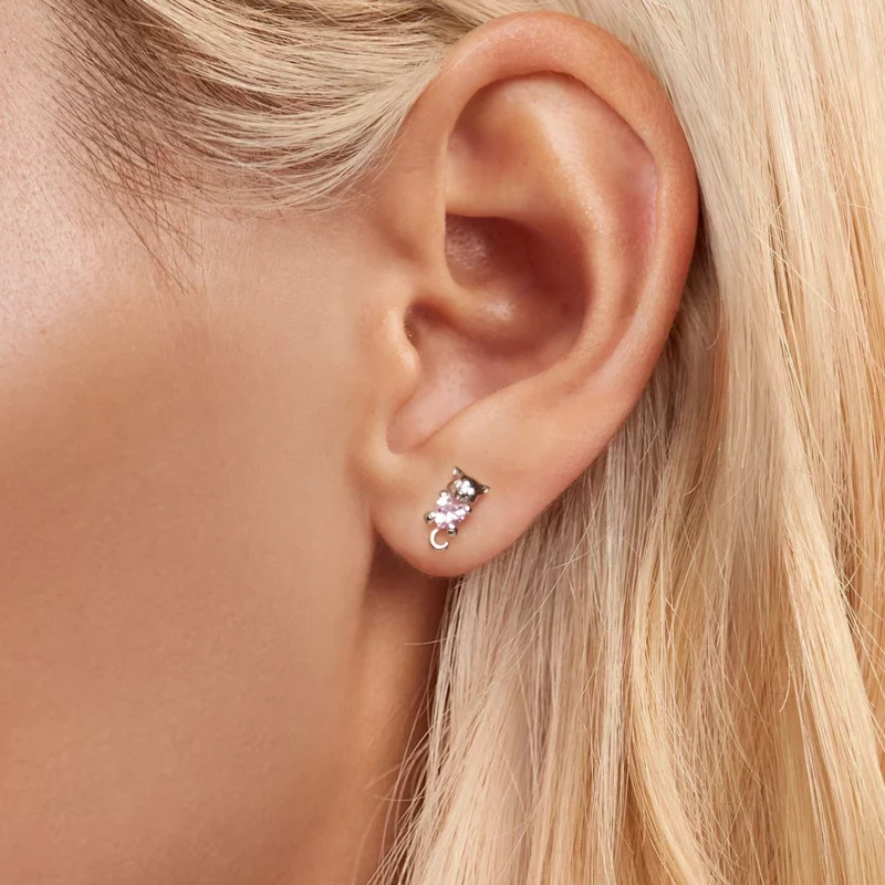 (image pour) Boucles d'oreilles chat avec cœur PANDORA Style - SCE1773 - Afficher 5