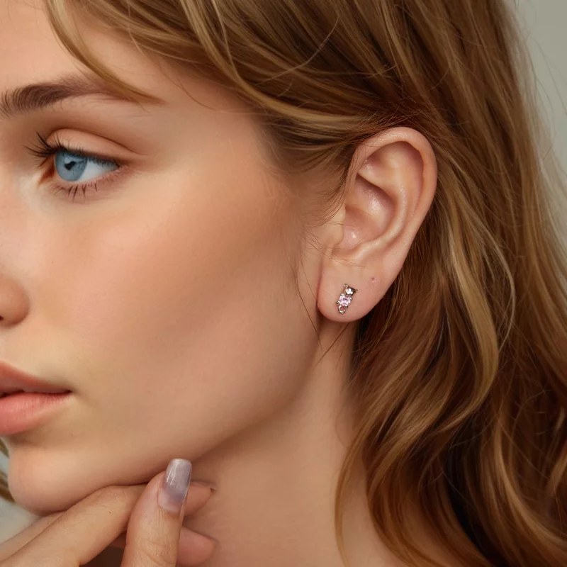 (image pour) Boucles d'oreilles chat avec cœur PANDORA Style - SCE1773 - Afficher 7