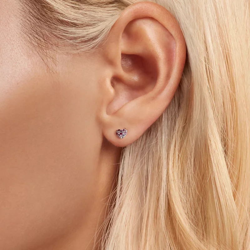 (image pour) Boucles d'oreilles cœur coloré style PANDORA - BSE1044 - Afficher 5