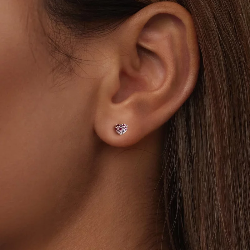 (image pour) Boucles d'oreilles cœur coloré style PANDORA - BSE1044 - Afficher 6