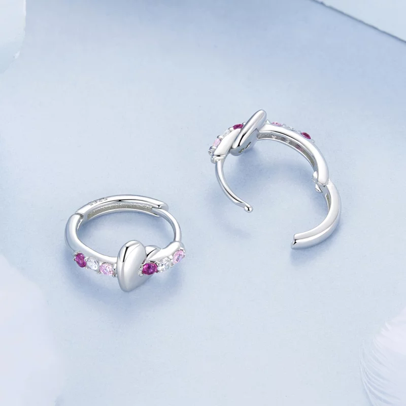 (image pour) Boucles d'oreilles cœur coloré style PANDORA - BSE1049 - Afficher 4