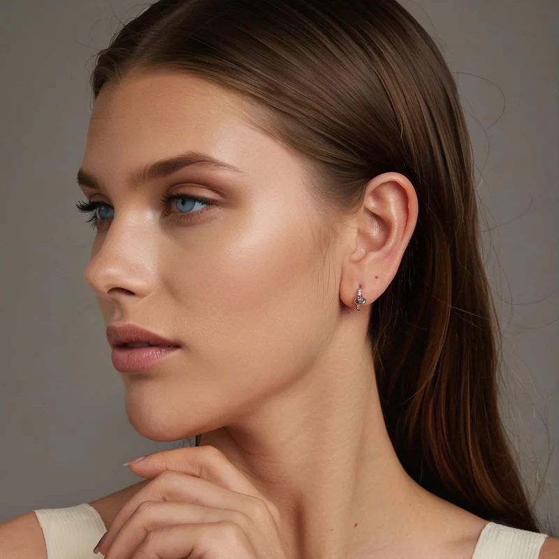 (image pour) Boucles d'oreilles cœur coloré style PANDORA - BSE1049 - Afficher 7