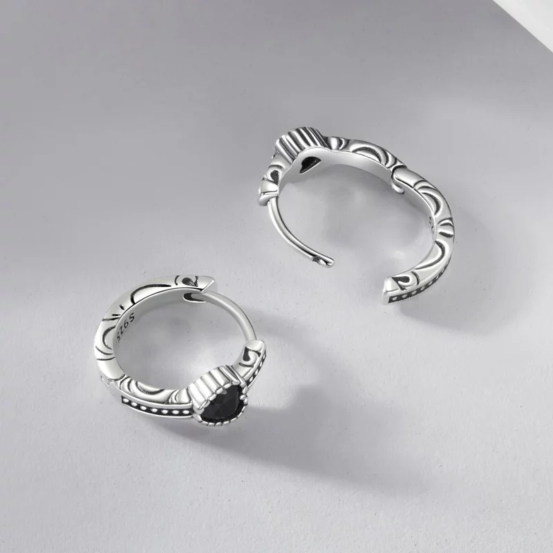 (image pour) Boucles d'oreilles Cœur de la Nuit de style PANDORA - SCE1800 - Afficher 4