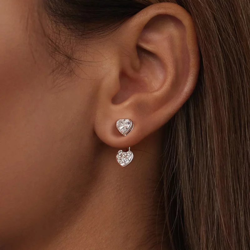 (image pour) Boucles d'oreilles cœur face-à-face PANDORA Style - BSE1043 - Afficher 6