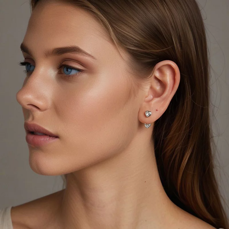 (image pour) Boucles d'oreilles cœur face-à-face PANDORA Style - BSE1043 - Afficher 7