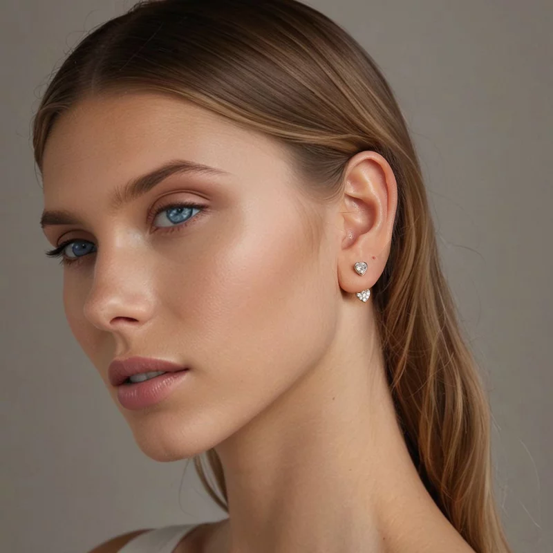 (image pour) Boucles d'oreilles cœur face-à-face PANDORA Style - BSE1043 - Afficher 8