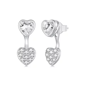(image pour) Boucles d'oreilles cœur face-à-face PANDORA Style - BSE1043