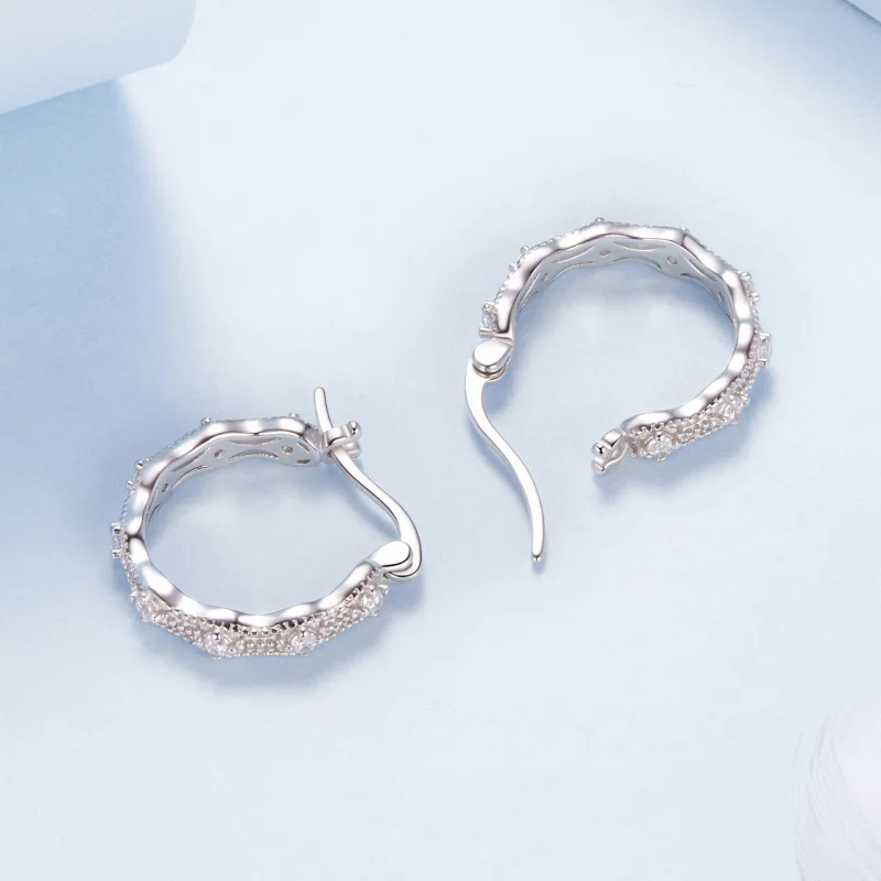 (image pour) Boucles d'oreilles dentelle style PANDORA - BSE1101 - Afficher 3