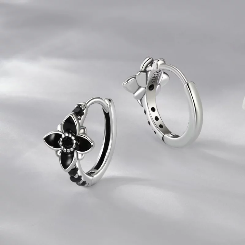 (image pour) Boucles d'oreilles Fleur Nocturne Style PANDORA - SCE1801 - Afficher 3