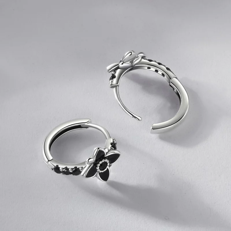 (image pour) Boucles d'oreilles Fleur Nocturne Style PANDORA - SCE1801 - Afficher 4