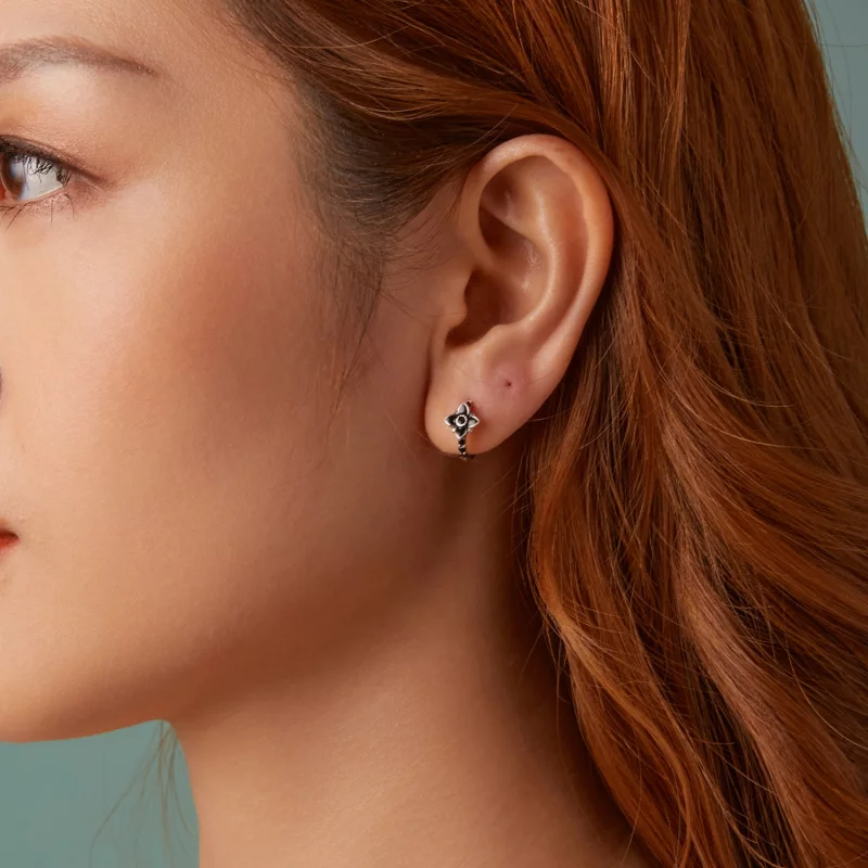 (image pour) Boucles d'oreilles Fleur Nocturne Style PANDORA - SCE1801 - Afficher 10