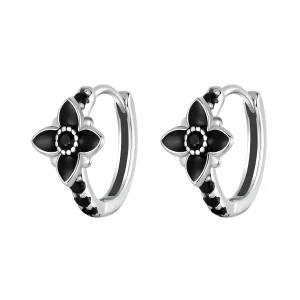 Boucles d'oreilles Fleur Nocturne Style PANDORA - SCE1801 (image pour) Boucles d'oreilles Fleur Nocturne Style PANDORA - SCE1801